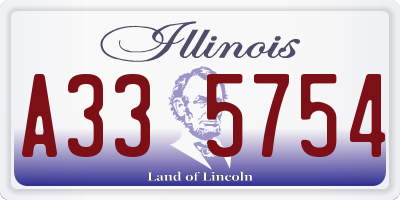 IL license plate A335754