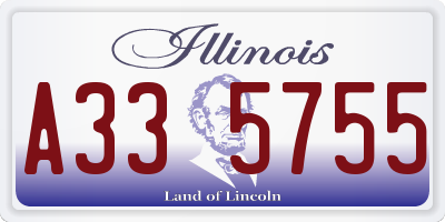 IL license plate A335755