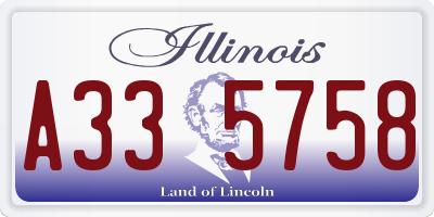 IL license plate A335758