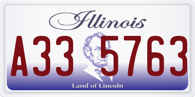 IL license plate A335763