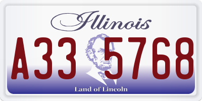 IL license plate A335768