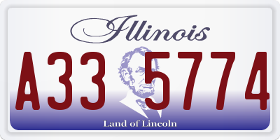 IL license plate A335774
