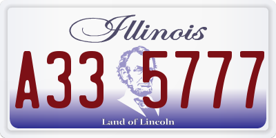 IL license plate A335777