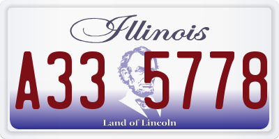 IL license plate A335778