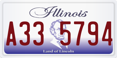 IL license plate A335794