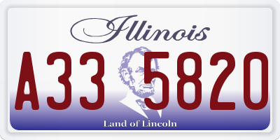 IL license plate A335820