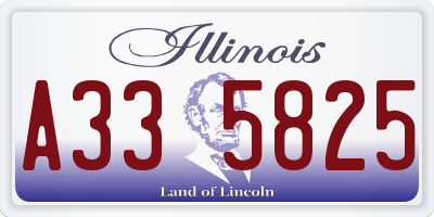 IL license plate A335825
