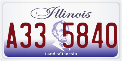 IL license plate A335840