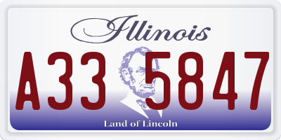 IL license plate A335847
