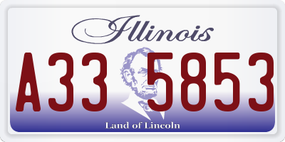 IL license plate A335853