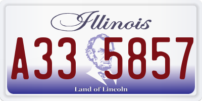 IL license plate A335857