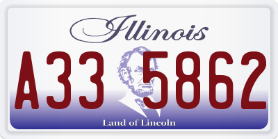 IL license plate A335862