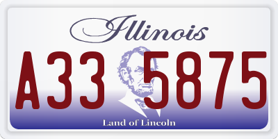 IL license plate A335875