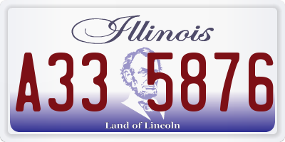 IL license plate A335876