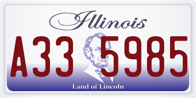IL license plate A335985