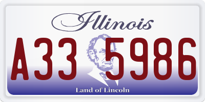 IL license plate A335986