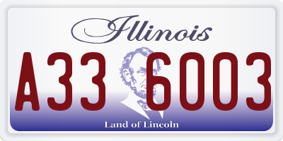 IL license plate A336003