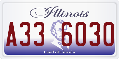 IL license plate A336030