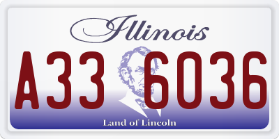 IL license plate A336036