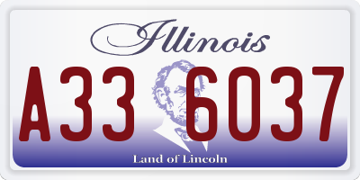 IL license plate A336037