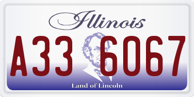 IL license plate A336067