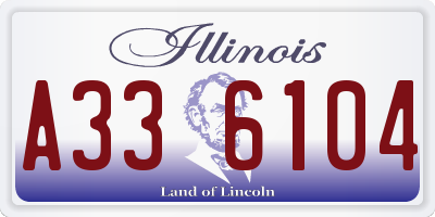 IL license plate A336104