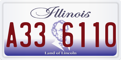 IL license plate A336110