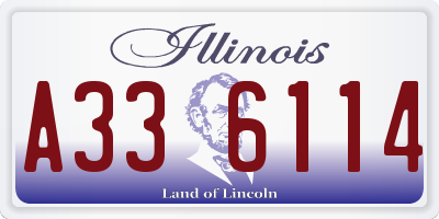IL license plate A336114