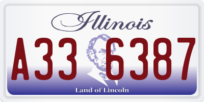 IL license plate A336387