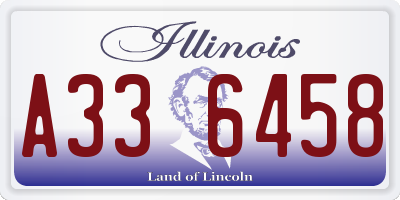 IL license plate A336458