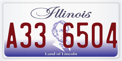 IL license plate A336504