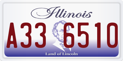 IL license plate A336510