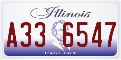 IL license plate A336547