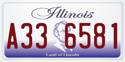 IL license plate A336581