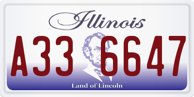 IL license plate A336647