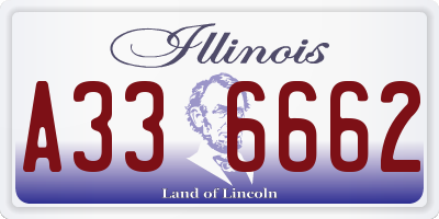 IL license plate A336662