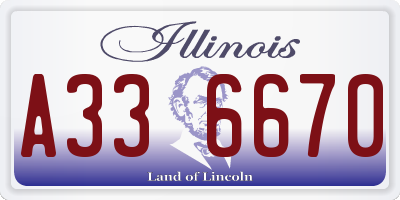 IL license plate A336670