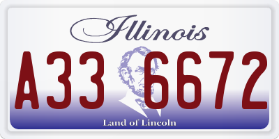 IL license plate A336672