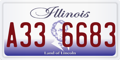 IL license plate A336683