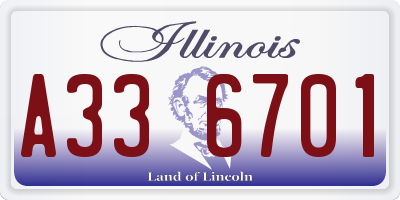 IL license plate A336701