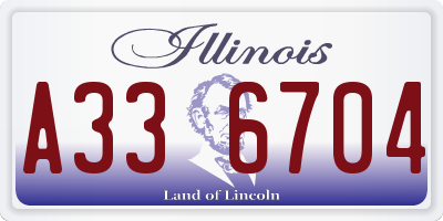 IL license plate A336704