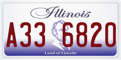 IL license plate A336820