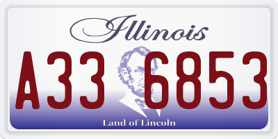 IL license plate A336853
