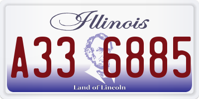IL license plate A336885