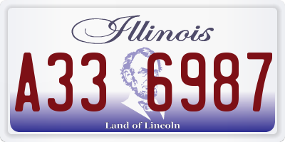 IL license plate A336987