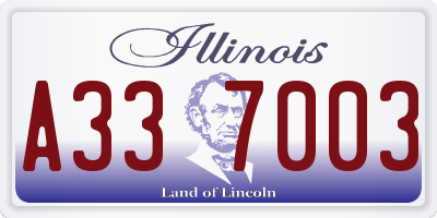 IL license plate A337003