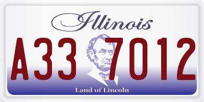IL license plate A337012