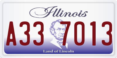 IL license plate A337013