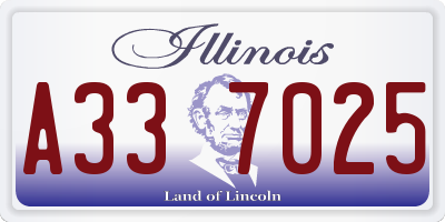 IL license plate A337025