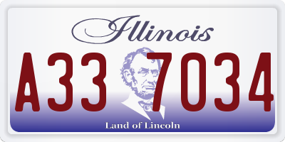 IL license plate A337034